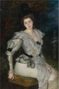Potrait Of A Baronne In Louis Xvi Costume by Jacques-Emile Blanche