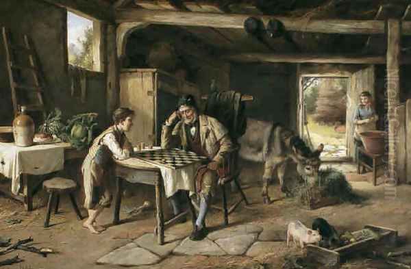 A game of draughts - view 1