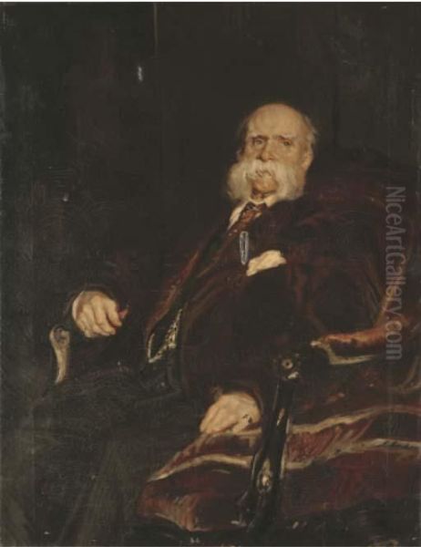 Portrait Of A Gentleman, Three-quarter Length, Seated In A Browncoat - view 1