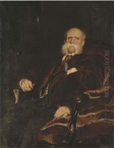 Portrait Of A Gentleman, Three-quarter Length, Seated In A Browncoat by Jacques-Emile Blanche