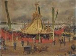 The French Expo Before The Royal Palace, St Petersburg by Jacques-Emile Blanche