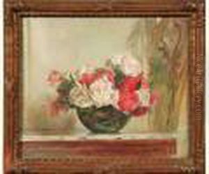 "bouquet De Roses". by Jacques-Emile Blanche