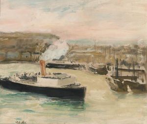 Arrival Of The Pacquet Boat, Dieppe by Jacques-Emile Blanche