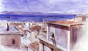 Gibraltar with the coast of Spain beyond by Keeley Halswelle