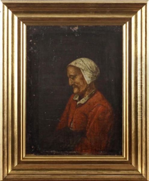 Portrait Of A Woman Wearing A White Cap - view 1