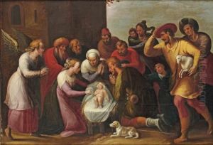 The Adoration Of The Shepherds by Abraham Bloemaert