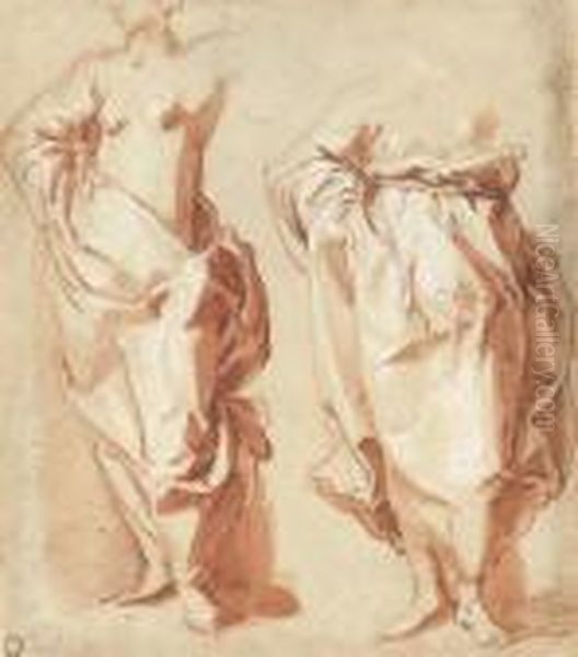 Two Draped Female Figures, Standing - view 1