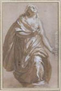 Une Sainte Femme Debout, Vetue Dedraperies