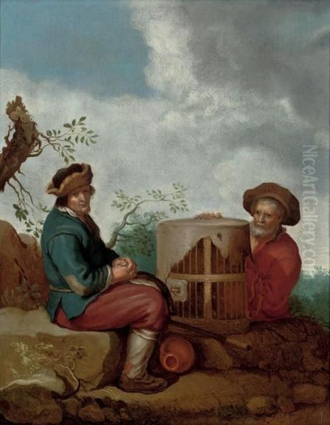 Peasants In A Landscape With A Poultry Cage - view 1