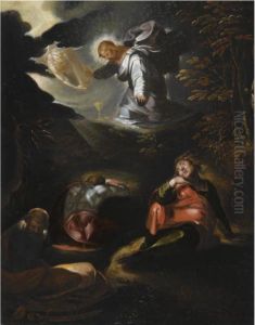 Christ Appearing To The Sleeping Apostles by Abraham Bloemaert