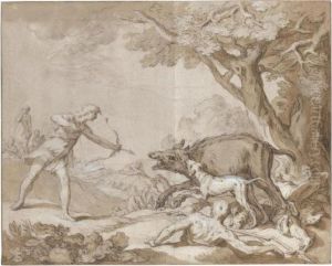 The Hunting Of The Calydonian Boar by Abraham Bloemaert