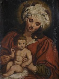 Vierge A L'enfant Benissant by Abraham Bloemaert