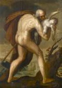 Father Time Carrying Away An Infant by Abraham Bloemaert