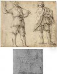 Recto: Two Studies Of Standing Peasants; Verso: Bird's-eye View Of Castle Buildings