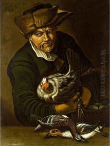 Portrait Of A Man With Poultry by Abraham Bloemaert