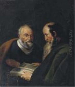 Saint Peter And Saint Paul Conversing by Abraham Bloemaert