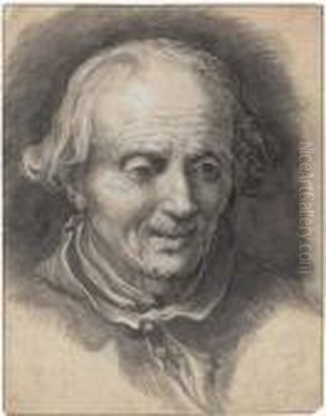 Portrait Of An Old Man Looking Down - view 1