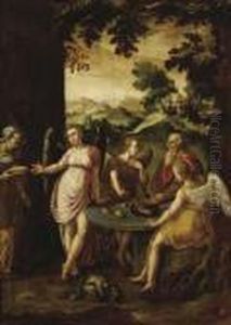 Abraham And The Three Angels by Abraham Bloemaert