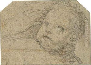 Study Of A Child's Head by Abraham Bloemaert