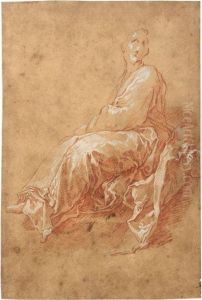Study Of A Seated Figure by Abraham Bloemaert