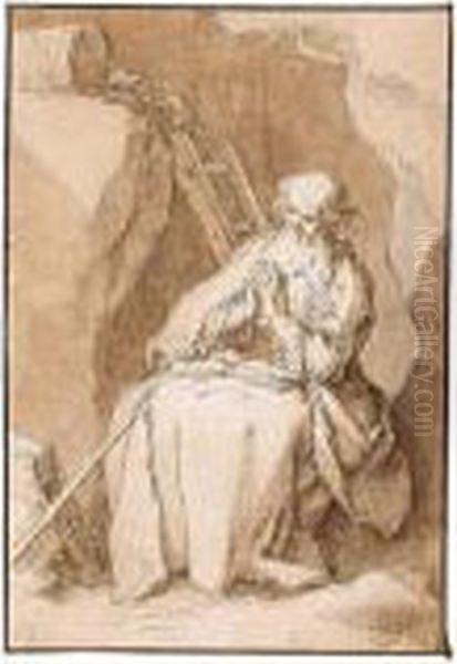 An Anchorite In Meditation - view 1