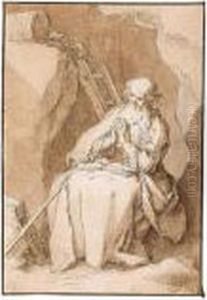 An Anchorite In Meditation by Abraham Bloemaert