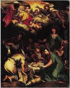The Adoration Of The Shepherds by Abraham Bloemaert