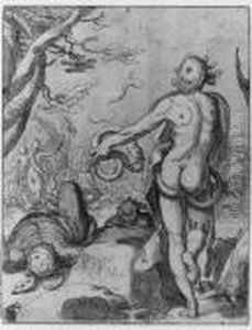 Moses Pointing At The Brazen Serpent