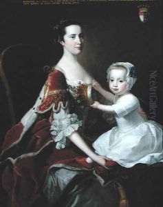 Portrait of Catherine Compton Countess of Egmont and her Eldest Son Charles Perceval