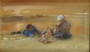Famille A La Plage by Bernardus Johannes Blommers