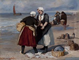 Bickering Fishwives by Bernardus Johannes Blommers