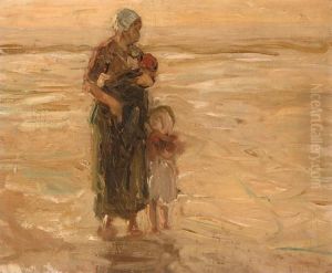 Wading In The Water by Bernardus Johannes Blommers