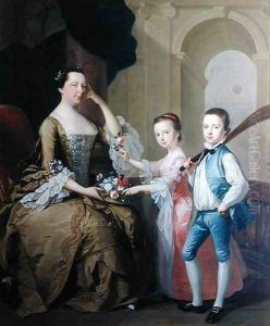 Mrs Matthew Mitchell and her Children Matthew and Anne
