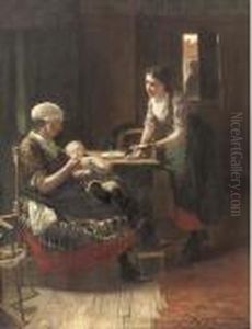 Soins Maternels: Feeding The Little One by Bernardus Johannes Blommers