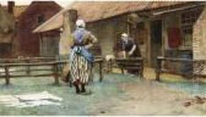 Laundry Day by Bernardus Johannes Blommers