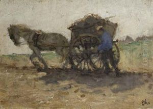 Shellfisher Going Home - A Study by Bernardus Johannes Blommers
