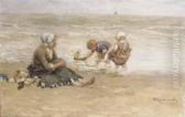 Pootje Baden: Children Playing On The Beach - view 1