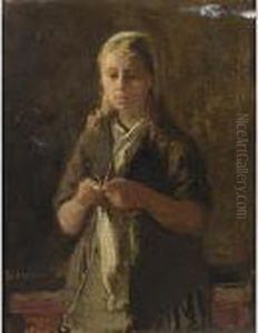 A Girl Knitting