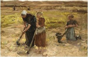 In The Fields by Bernardus Johannes Blommers