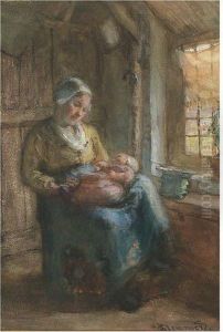 Motherly Love by Bernardus Johannes Blommers