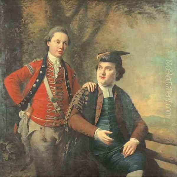 Double portrait of General Richard Wilford and Sir Levett Hanson, three-quarter-length, the former in the uniform of the Light Company of the 2nd - view 1