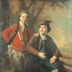 Double portrait of General Richard Wilford and Sir Levett Hanson, three-quarter-length, the former in the uniform of the Light Company of the 2nd