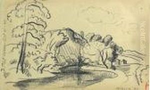 Old Farm Near Passaic River by Oscar Bluemner