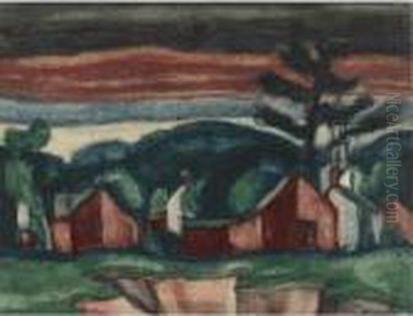 New England Farm (study For Colors Of Dawn) - view 1