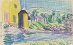 South Paterson; Houses In The Hills: A Double-sided Work by Oscar Bluemner
