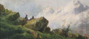 Sosta Di Giovani Pastorelli In Alta Montagna by Giacinto Bo