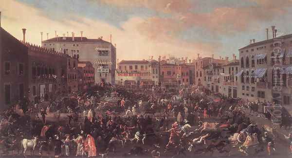 The Bull Hunt in Campo San Polo 1646 by Joseph the Younger Heintz
