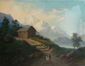 Paesaggio Con Lago Alpino by Giacinto Bo