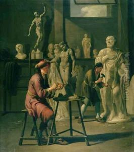 Interior of a Sculptors Studio by Johann Heiss