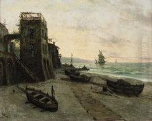 Barche E Reti Sulla Spiaggia